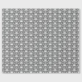 Uchiwa Schwarz-Weiß-Lüftermuster Geschenkpapier (Flach)