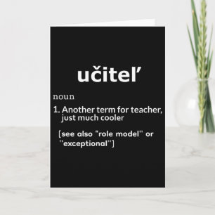 Ucitel Teacher In Slovak Teachers Day Würdigung Karte