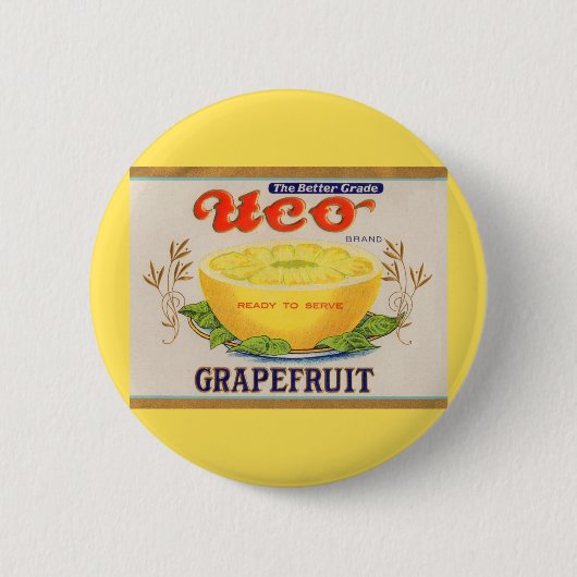 Uco-Markenzeichen Grapefruit-Zeichen der 30er Jahr Button (Vorderseite)