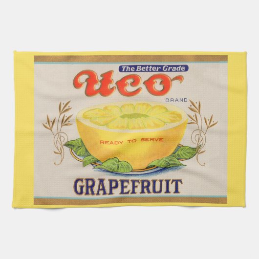 Uco-Markenzeichen Grapefruit-Zeichen der 30er Jahr Geschirrtuch (Horizontal)