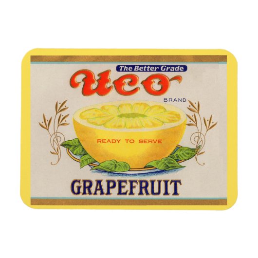 Uco-Markenzeichen Grapefruit-Zeichen der 30er Jahr Magnet (Horizontal)