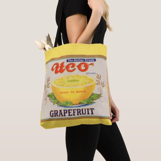 Uco-Markenzeichen Grapefruit-Zeichen der 30er Jahr Tasche (Von Nahem)