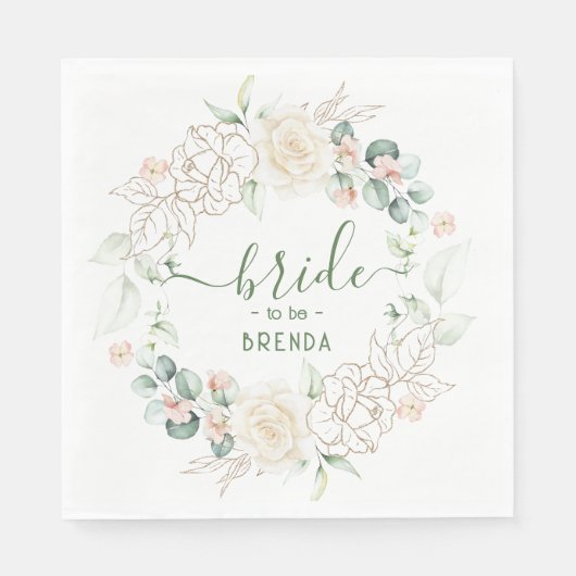 Ucoliptice-Blätter und Rosenkranz Serviette (Vorderseite)