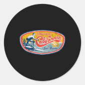 UCSB im Surfstil Runder Aufkleber (Vorderseite)