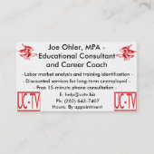 UCTV pädagogisch und Karriere-beratengeschäft Visitenkarte (Vorderseite)