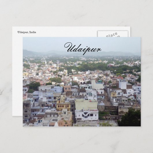 Udaipur-Gebäude Postkarte (Vorne/Hinten)