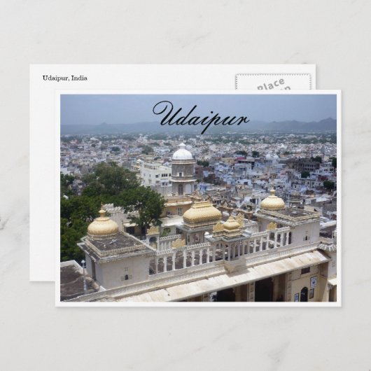 Udaipur india postkarte (Vorne/Hinten)