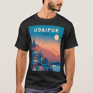 Udaipur Indien Illustration Reise Kunst Vintage T-Shirt