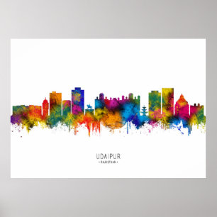Udaipur Rajasthan Skyline Poster