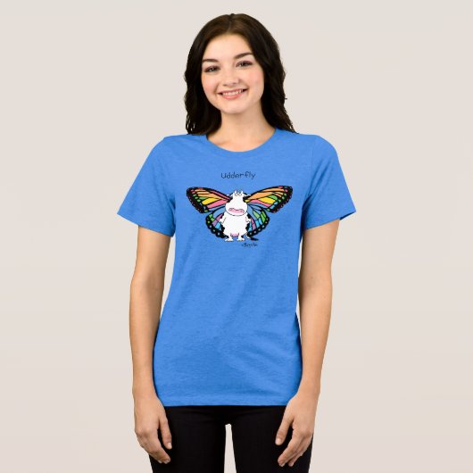 UDDERFLY von Sandra Boynton Tri-Blend Shirt (Vorderseite voll)