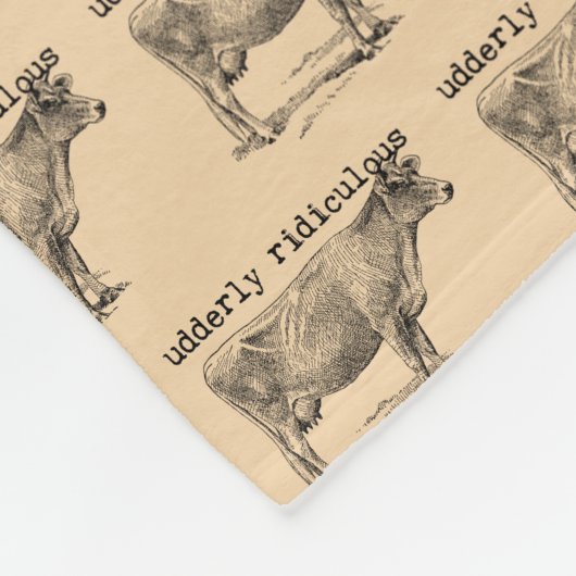 Udderly Ridiculous Punny Cow Fleecedecke (Ecke)