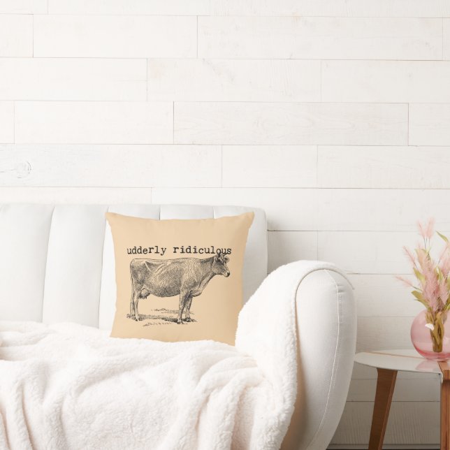 Udderly Ridiculous Punny Cow Kissen (Liege)