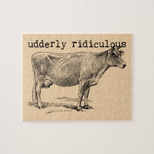 Udderly Ridiculous Punny Cow Puzzle (Horizontal)