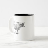 Udderly Ridiculous Punny Cow Zweifarbige Tasse (Vorderseite Links)