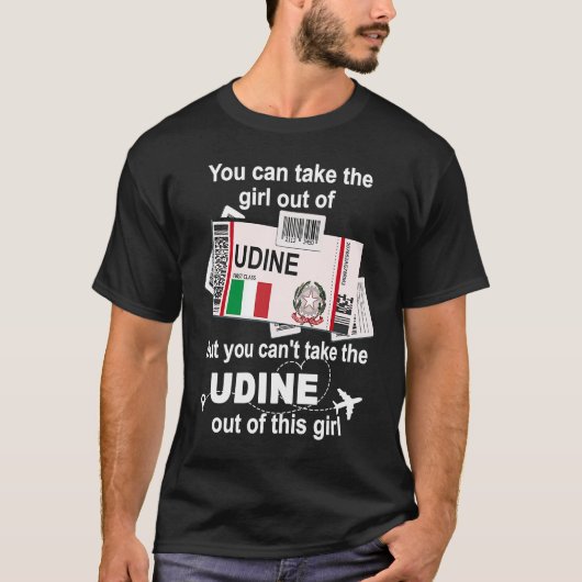 Udine Boarding Pass Udine Girl Udine T-Shirt (Vorderseite)