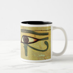 Udjat Augen auf einem Sarg, mittleres Königreich Zweifarbige Tasse