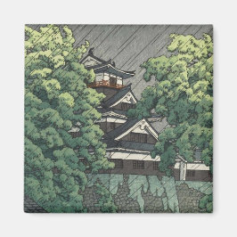 Udo Tower, Schloss Kumamoto im Regen Kawase Hasui Magnet