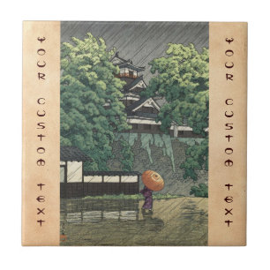 Udo-Turm, Kumamoto-Schloss im Regen Kawase Hasui Fliese