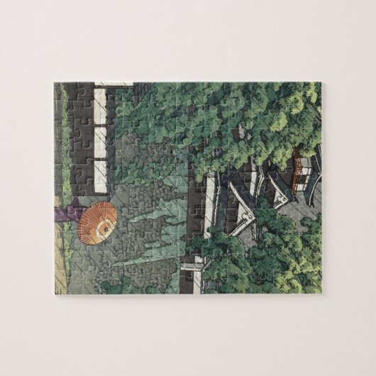 Udo Turm, Kumamoto-Schloss im Regen - Kawase Hasui Puzzle (Horizontal)