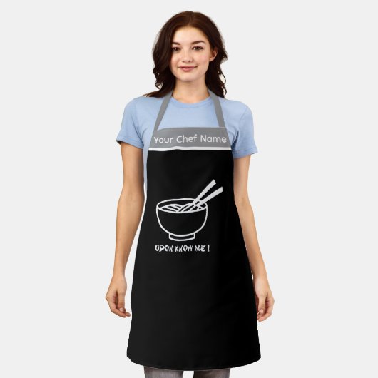 Udon Know Me Funny Noodle Graphic Apron Schürze (Getragen)