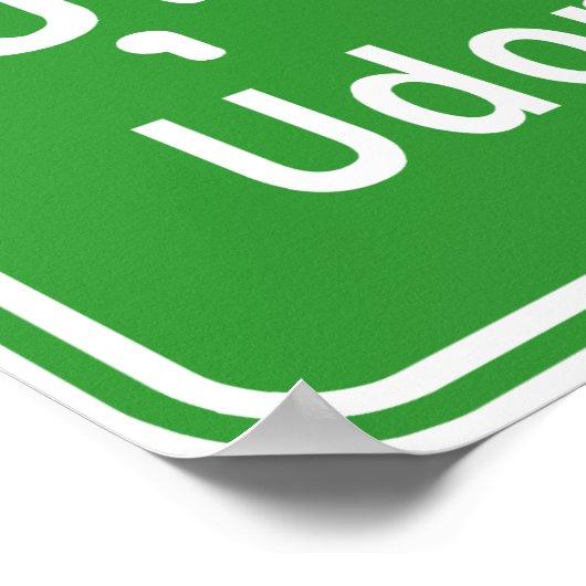 Udon Thani Ahead ⚠ Verkehrszeichen der thailändisc Poster (Ecke)