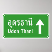 Udon Thani Ahead ⚠ Verkehrszeichen der thailändisc Poster (Vorne)