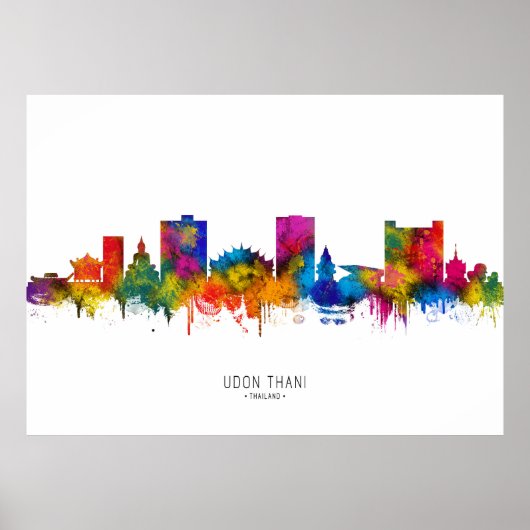Udon Thani Thailand-Skyline Poster (Vorne)