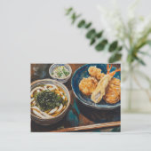 Udon und Shrimp Postkarte (Stehend Vorderseite)