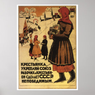 UdSSR CCCP Kalter Krieg Sowjetunion Gewerkschaft P Poster