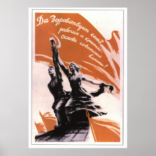 UdSSR CCCP Kalter Krieg Sowjetunion Gewerkschaft P Poster