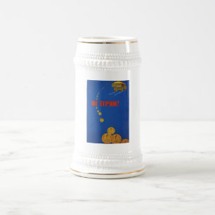 UdSSR CCCP Kalter Krieg Sowjetunion Propagandaplak Bierglas
