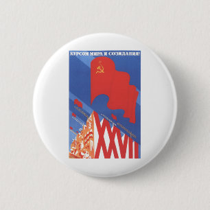 UdSSR CCCP Kalter Krieg Sowjetunion Propagandaplak Button