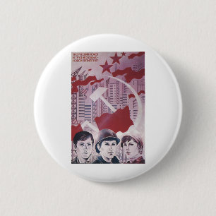 UdSSR CCCP Kalter Krieg Sowjetunion Propagandaplak Button