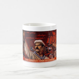 UdSSR CCCP Kalter Krieg Sowjetunion Propagandaplak Kaffeetasse