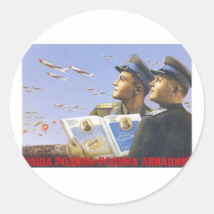 UdSSR CCCP Kalter Krieg Sowjetunion Propagandaplak Runder Aufkleber