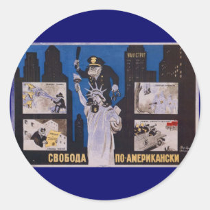 UdSSR CCCP Kalter Krieg Sowjetunion Propagandaplak Runder Aufkleber