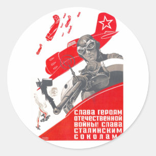UdSSR CCCP Kalter Krieg Sowjetunion Propagandaplak Runder Aufkleber