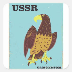UdSSR Eagle Vintage Reiseplakat Quadratischer Aufkleber