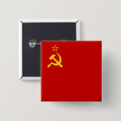 UdSSR-Gewerkschaft Flagge Kommunistische Sichel un Button (Vorne & Hinten)