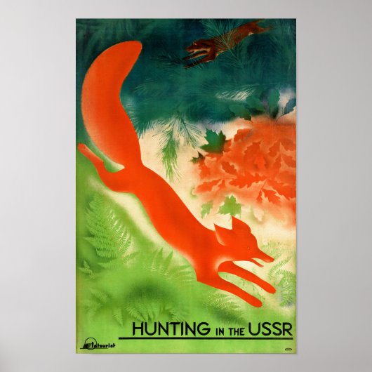 UdSSR Jagd Vintage Travel Poster (Vorne)