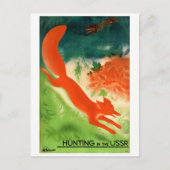 UdSSR Jagd Vintage Travel Poster Postkarte (Vorderseite)