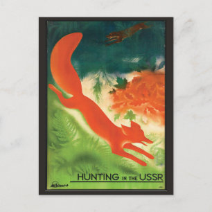 UdSSR Russland Vintage-Reisepostkarte Fuchsjagd Postkarte