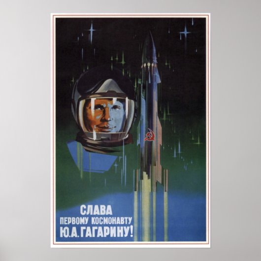 UdSSR sowjetische Luftfahrt Y. A. Gagarin 1961 Poster (Vorne)
