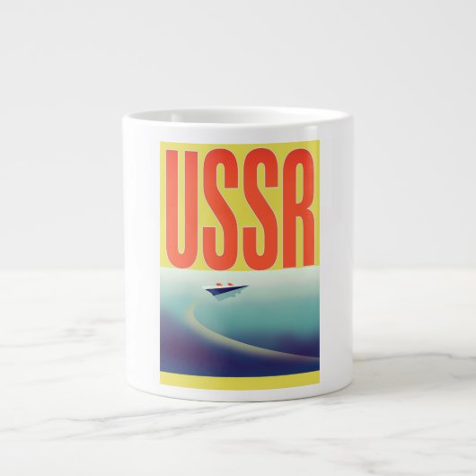 UdSSR sowjetisches Reiseplakat Jumbo-Tasse (Vorderseite)