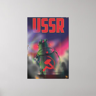 UdSSR sowjetrussland Cartoon Reiseplakat Kunst. Leinwanddruck