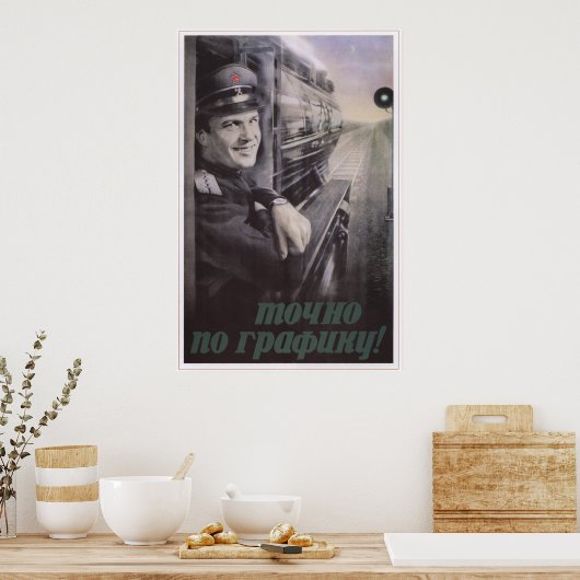 UdSSR Sowjetunion Gewerkschaft 1953 Eisenbahn Poster (Küche)