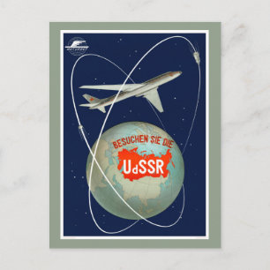 UdSSR Sowjetunion Vintage Reiseplakat Restauriert Postkarte