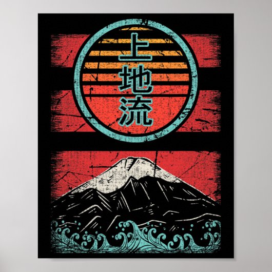 Uechi Ryu Karate Retro Vintag 80er Style Poster (Vorne)