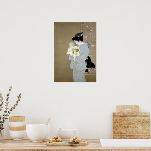 Uemura Shōen Mutter und Kind Poster (Küche)