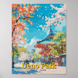 Ueno-Park Tokio Japan Vintage Reise Poster